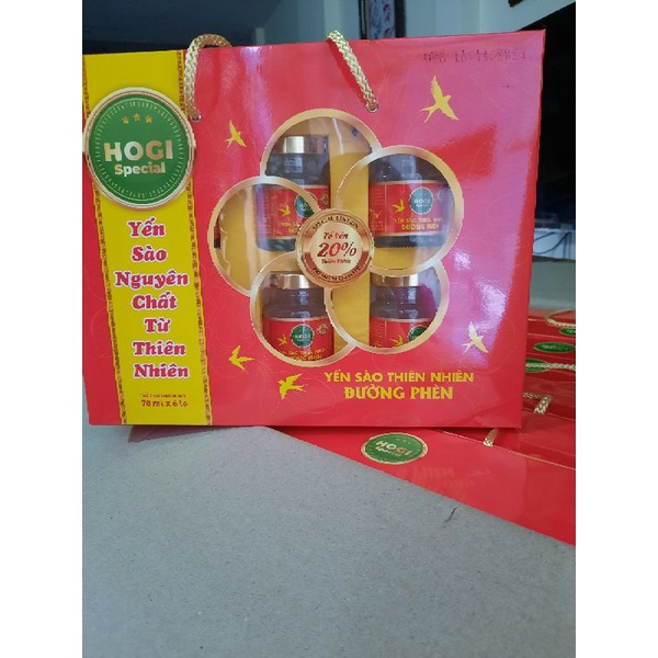 6 lọ 20% yến sào đường phèn HoGi,hộp 6 lọ *70ml
