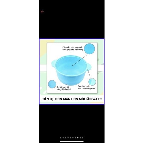 Chén nấu sáp wax lông nóng SILICON Chống Dính, chén SILICON nấu sáp wax lông nóng hật đậu hard wax beans 400ml