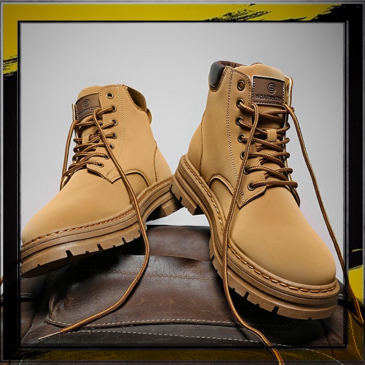 ♥ SHOES ♥ Giày nam cao cổ màu vàng nâu chất liệu mềm nhẹ, phong cách độc đáo mới lạ Mã M1 thời trang mẫu mới dễ phối đồ