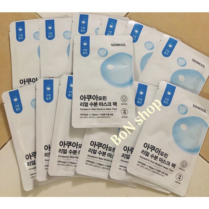 Mặt nạ cấp nước dịu da sidmool aquaporin real moisture pack