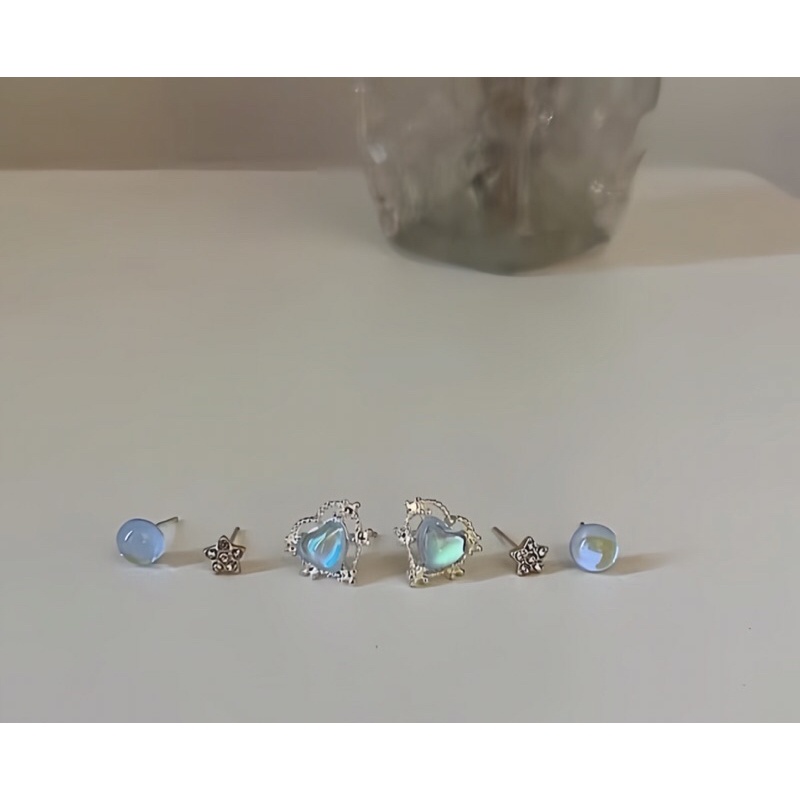 Set bông tai đá galaxy xinh xắn