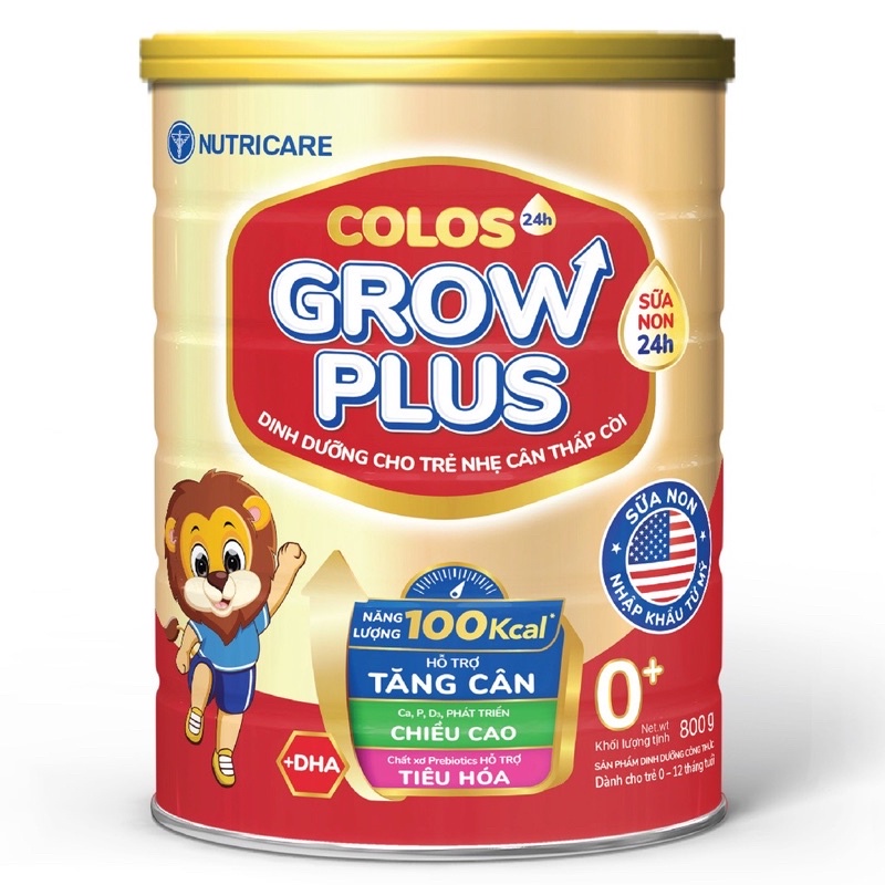 Sữa Nutricare Colos Grow Plus 0+ dinh dưỡng cho trẻ nhẹ cân thấp còi 850gam