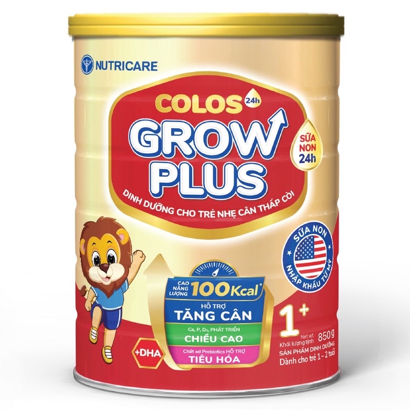 Sữa Nutricare Colos Grow Plus 1+ dinh dưỡng cho trẻ nhẹ cân thấp còi 850gam