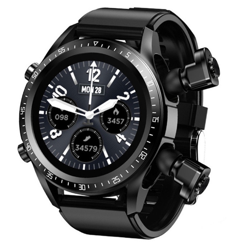 mart Watch TWS Tai nghe không dây 2 trong 1 dành cho nam giới Bluetooth nhạc Thể thao Tracker Smartwatch Wristband