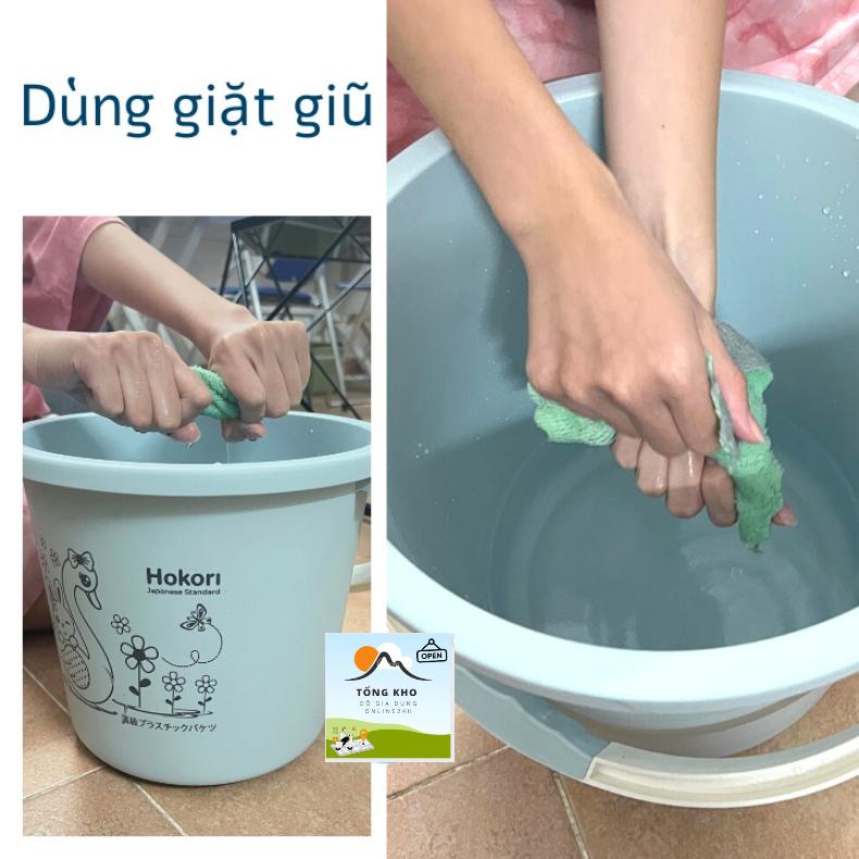 Xô nhựa Hokori Việt Nhật 6L, 11L tông màu pastel xinh xắn, độ bền cao- Dùng để đựng nước, gạo, trái cây,.. 5211-5212