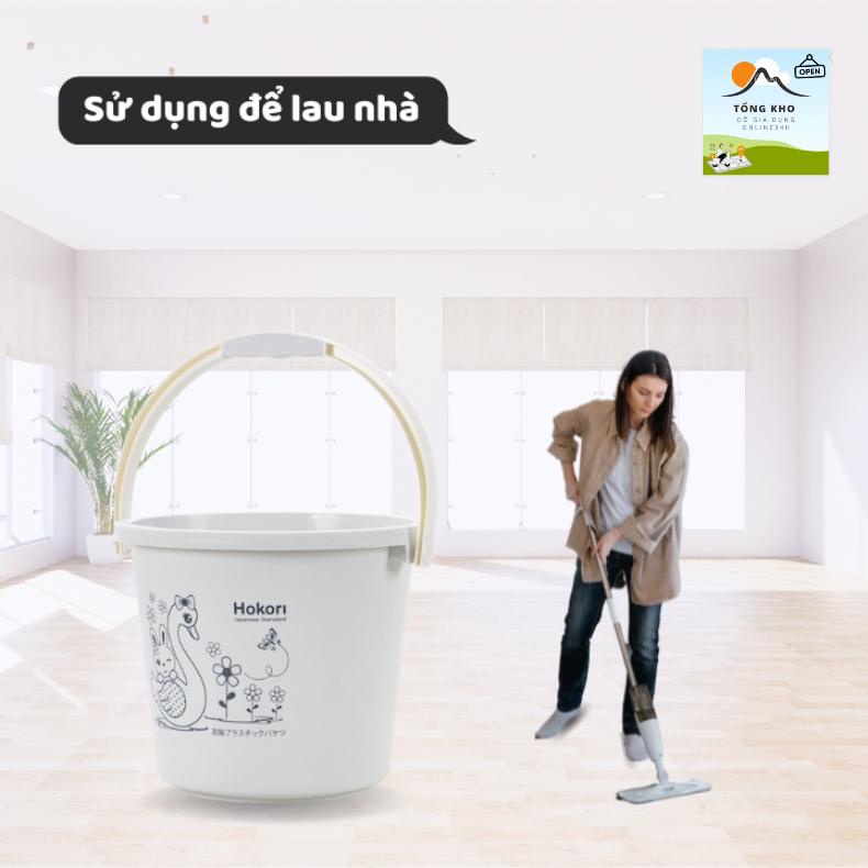 Xô nhựa Hokori Việt Nhật 6L, 11L tông màu pastel xinh xắn, độ bền cao- Dùng để đựng nước, gạo, trái cây,.. 5211-5212