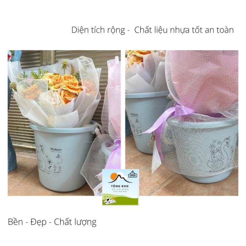 Xô nhựa Hokori Việt Nhật 6L, 11L tông màu pastel xinh xắn, độ bền cao- Dùng để đựng nước, gạo, trái cây,.. 5211-5212