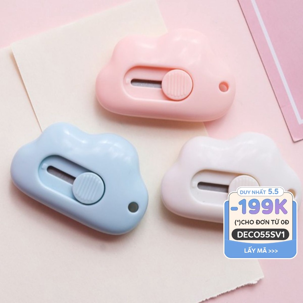 DecorMe dao rọc giấy hình đám mây mini bỏ túi tiện lợi nhiều màu dễ thương văn phòng phẩm