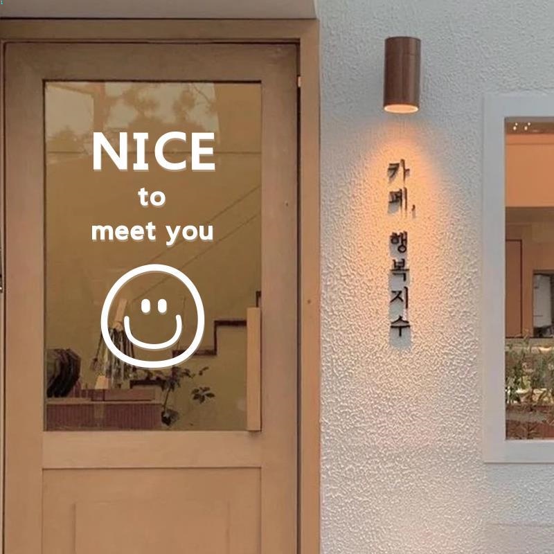 Miếng Dán Trang Trí Cửa Kính Chống Va Chạm Hình Mặt Cười Dễ Thương