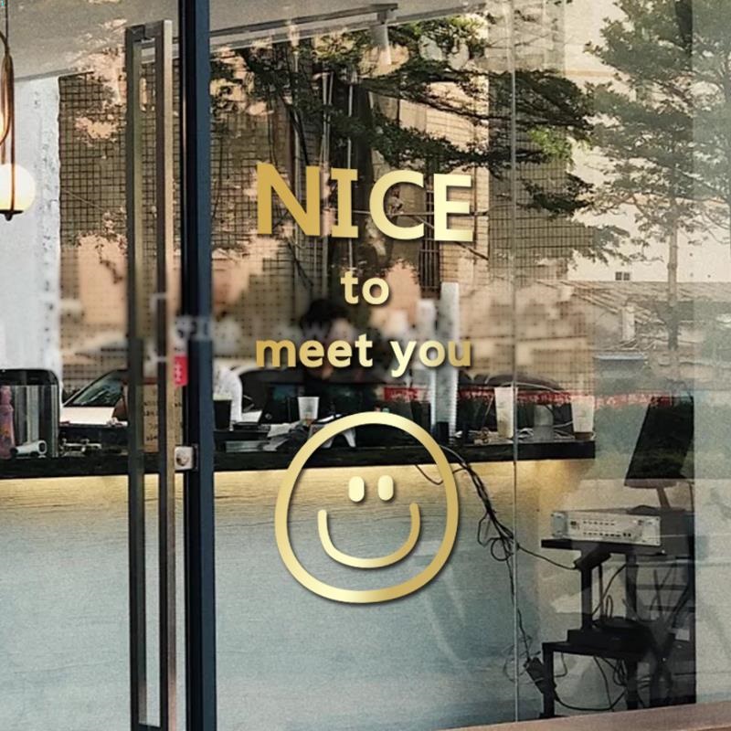 Miếng Dán Trang Trí Cửa Kính Chống Va Chạm Hình Mặt Cười Dễ Thương