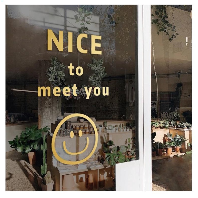 Miếng Dán Trang Trí Cửa Kính Chống Va Chạm Hình Mặt Cười Dễ Thương