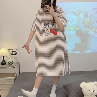 Váy ngủ Bigsize, đầm mặc nhà hoạ tiết hoạt hình dễ thương, váy mặc nhà chất thun mềm - mịn - mát co giãn 4 chiều