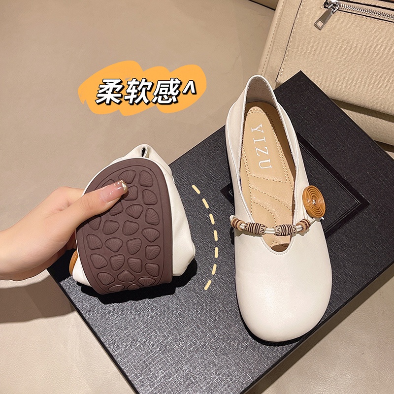 Giày Búp Bê Da Mềm Đế Bằng Kiểu Retro Thời Trang Mùa Xuân 2023 Cho Nữ