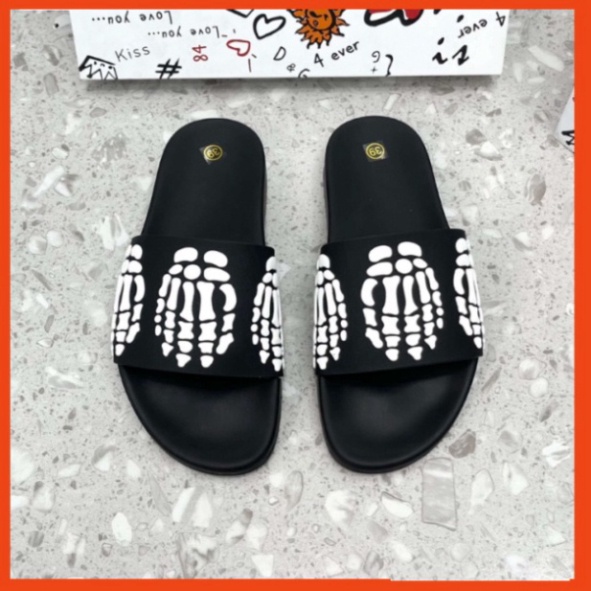 Dép quai ngang thời trang nam nữ Amiri đen xương trắng bản cao su non cao cấp,Full size 38/42 MENITY
