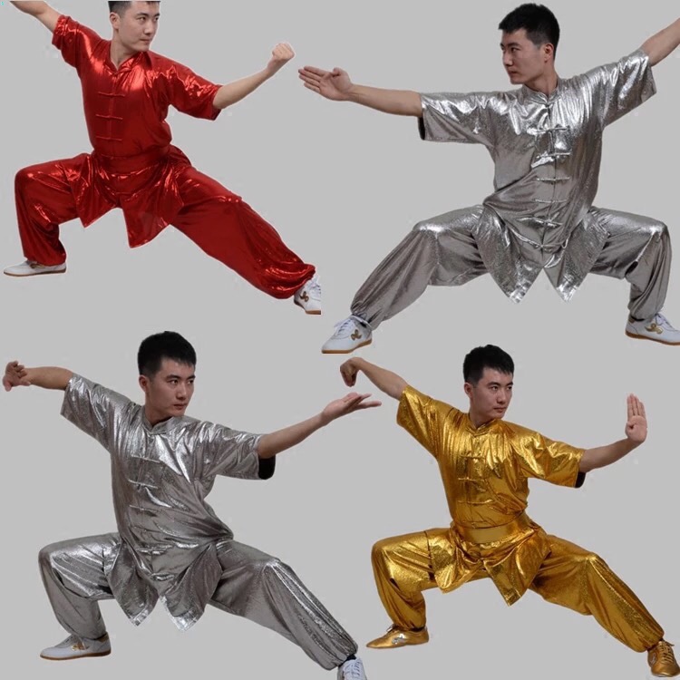 Trang Phục Trình Diễn Võ Thuật Bằng Lụa Màu Vàng / Bạc Dành Cho Bé Gái