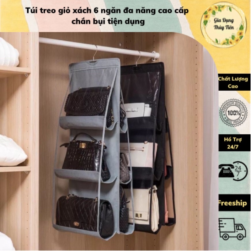 Túi treo giỏ xách 6 ngăn đa năng cao cấp chắn bụi tiện dụng