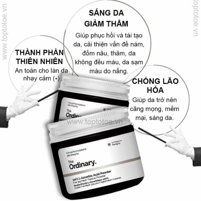 Bột Vitamin C sáng da mờ thâm The Ordinary 100% L-Ascorbic Acid Powder 20gr 0