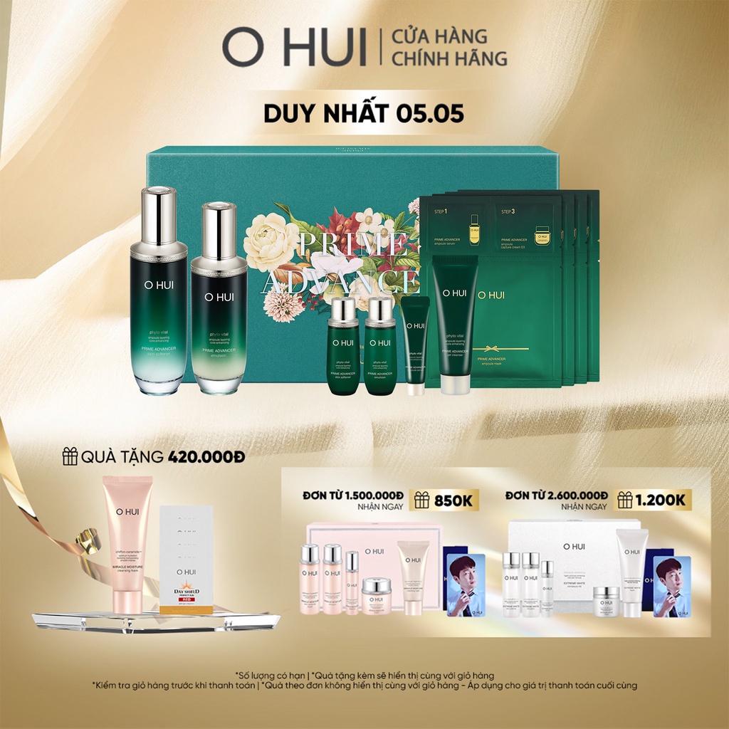 Bộ dưỡng chất toàn diện 7 món ngăn ngừa lão hóa sớm O HUI PRIME ADVANCER SET 360ML