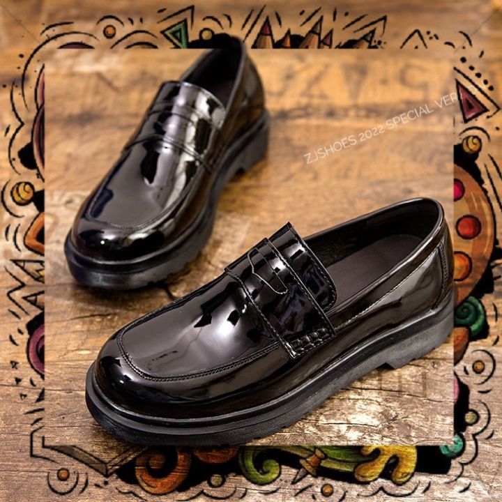 👉 Giày lười da bóng nam SLIP ON phong cách Hàn Quốc - đế 4cm phom rất đẹp mới