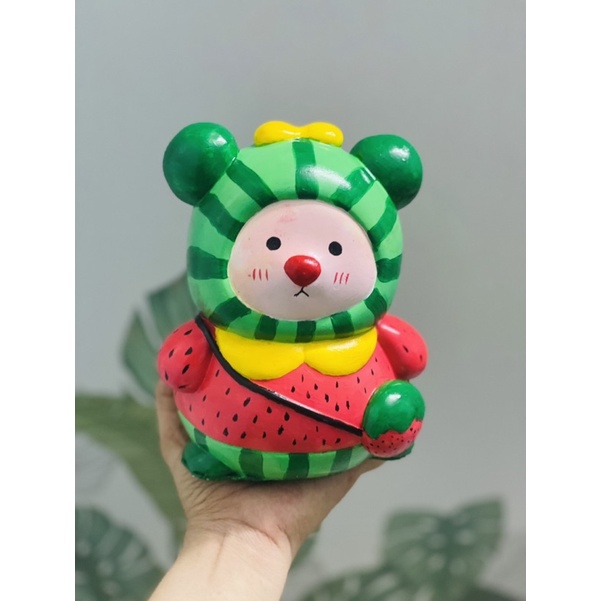 Tô tượng thạch cao tô màu size XXL hình gấu cao cấp