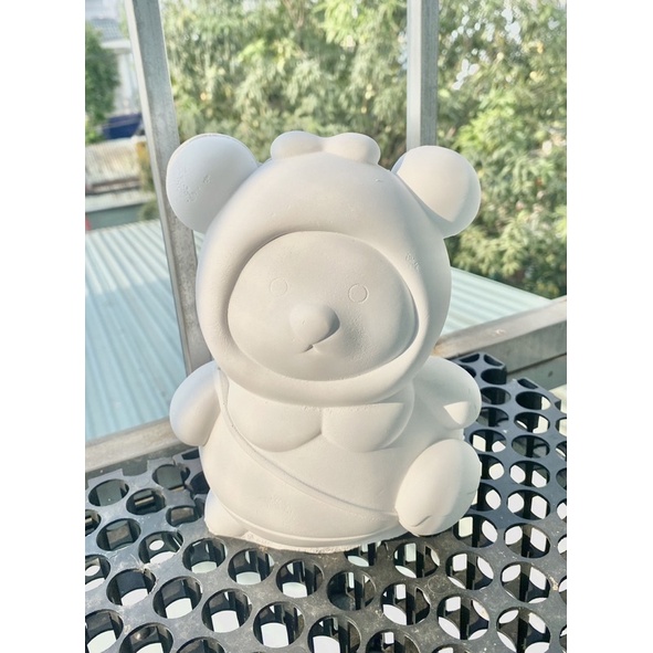 Tô tượng thạch cao tô màu size XXL hình gấu cao cấp