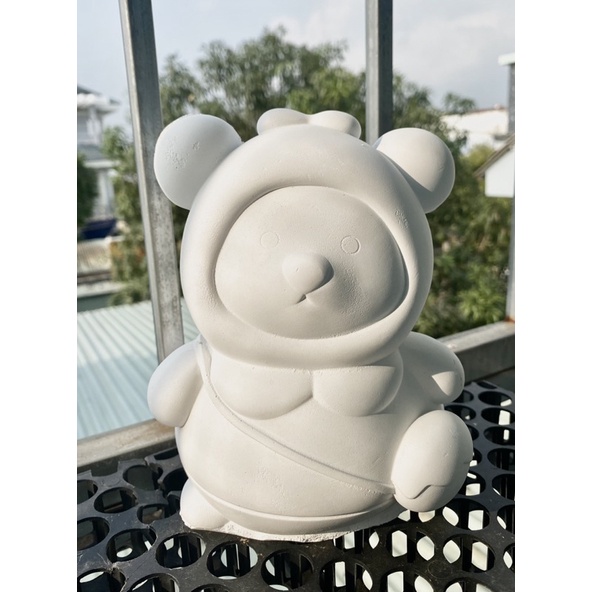 Tô tượng thạch cao tô màu size XXL hình gấu cao cấp