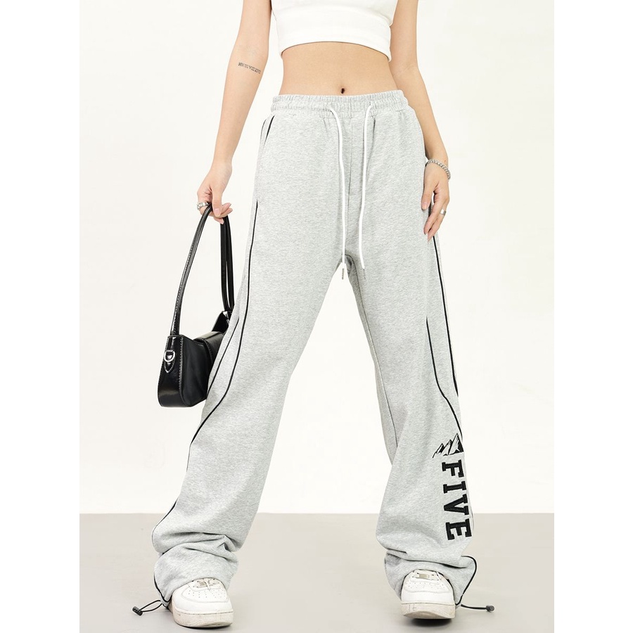 Quần Dài Thể Thao Dáng Rộng Phong Cách Đường Phố Mỹ Kiểu Dây Rút Mới