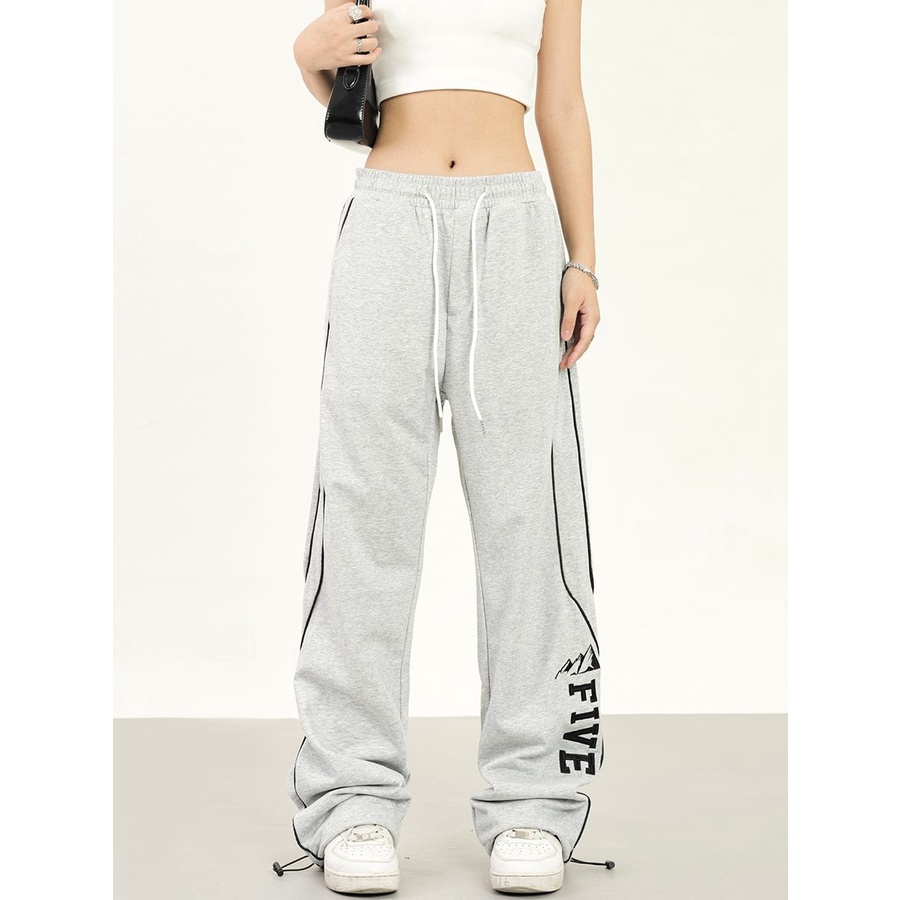 Quần Dài Thể Thao Dáng Rộng Phong Cách Đường Phố Mỹ Kiểu Dây Rút Mới