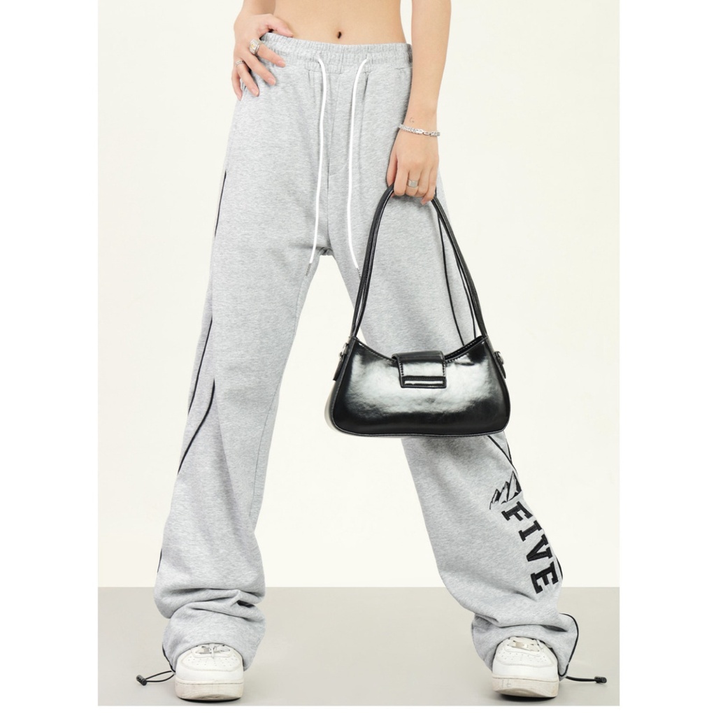 Quần Dài Thể Thao Dáng Rộng Phong Cách Đường Phố Mỹ Kiểu Dây Rút Mới