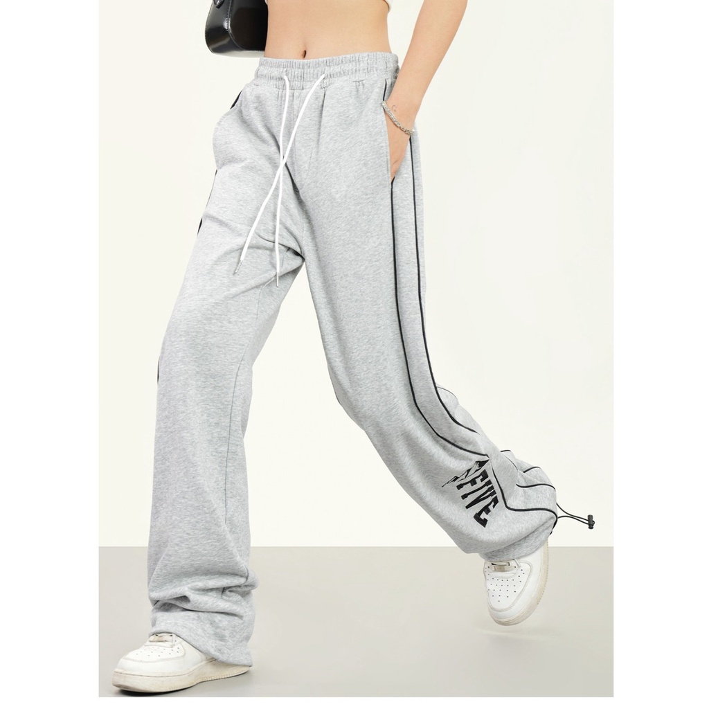 Quần Dài Thể Thao Dáng Rộng Phong Cách Đường Phố Mỹ Kiểu Dây Rút Mới