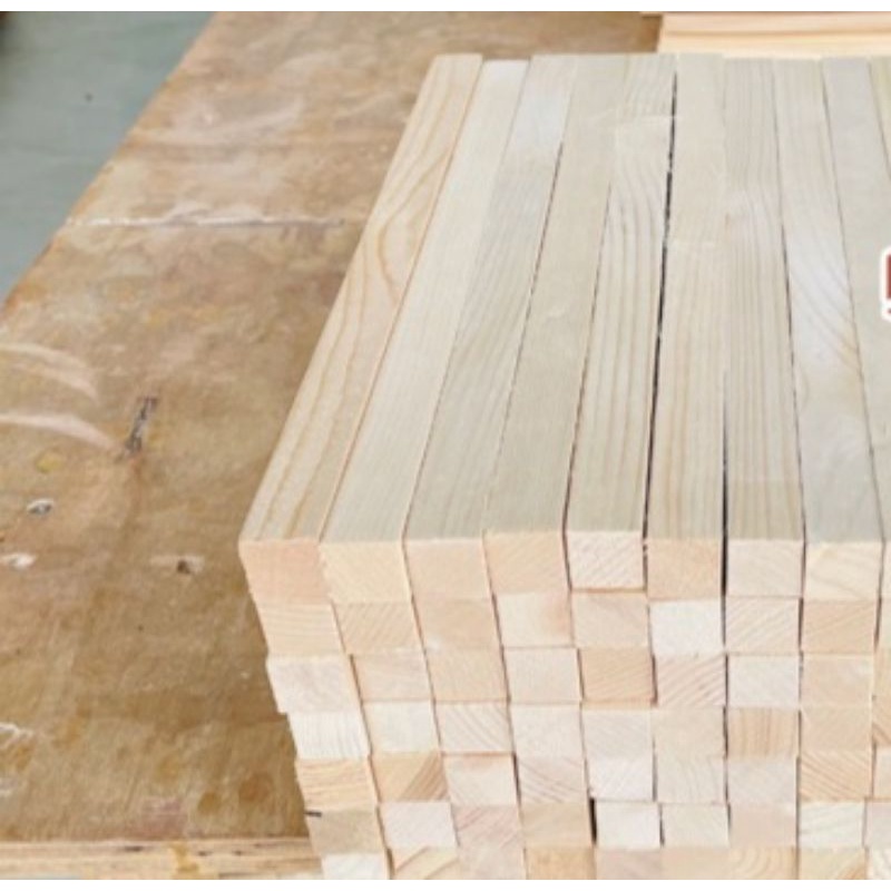 Thanh gỗ thông vuông 2x2, 3x3, 4x4, 5x5 cm làm kệ, đồ gỗ, giá treo quần áo + bào láng mịn 4 mặt
