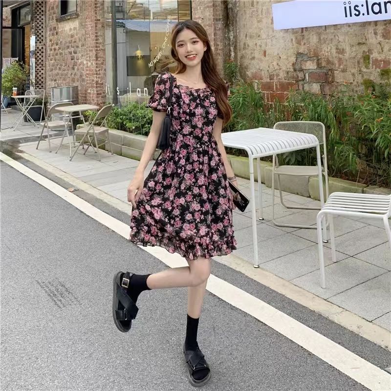 Đầm Hoa Tay Ngắn Dáng Ôm Thời Trang Mùa Hè Dành Cho Nữ