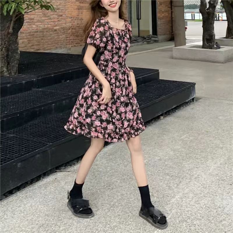 Đầm Hoa Tay Ngắn Dáng Ôm Thời Trang Mùa Hè Dành Cho Nữ