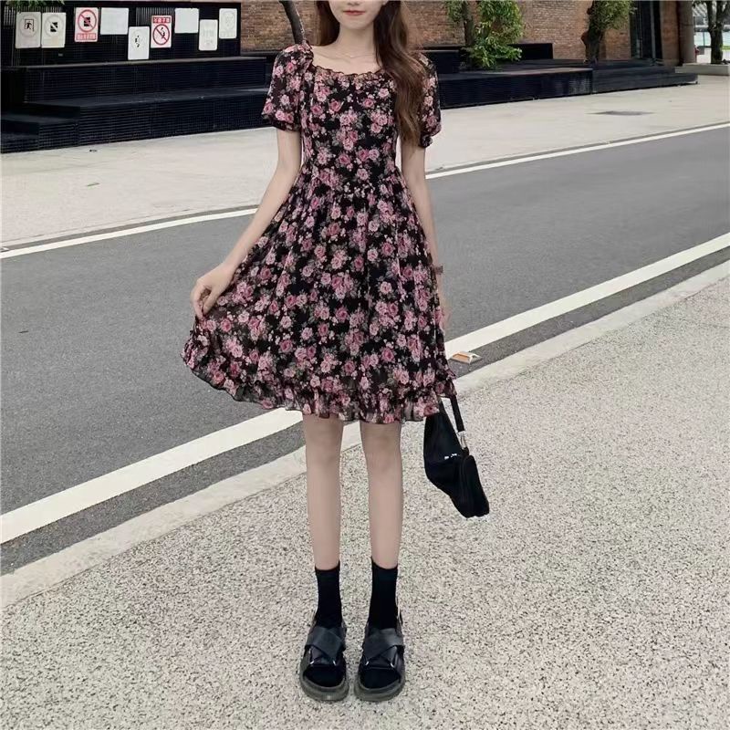 Đầm Hoa Tay Ngắn Dáng Ôm Thời Trang Mùa Hè Dành Cho Nữ