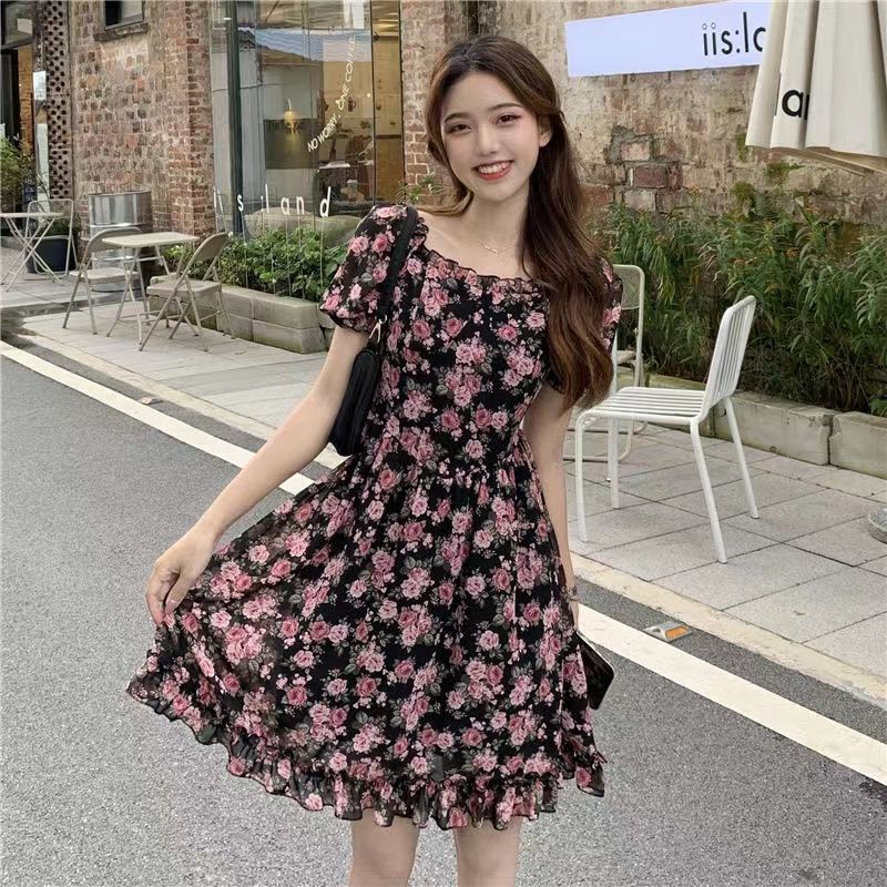 Đầm Hoa Tay Ngắn Dáng Ôm Thời Trang Mùa Hè Dành Cho Nữ
