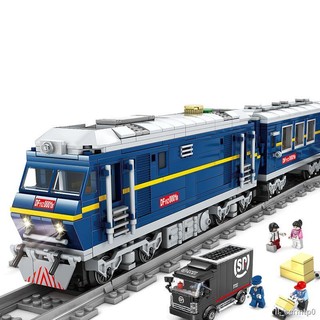 Tương thích với Lego xe lửa đồ chơi đường ray xây dựng khối tàu hơi nước power boy lắp ráp đường sắt cao tốc