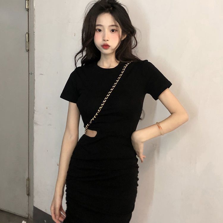 Đầm Ngắn Ôm Eo Khoét Rỗng Kiểu Pháp Thời Trang Mùa Hè Cho Nữ