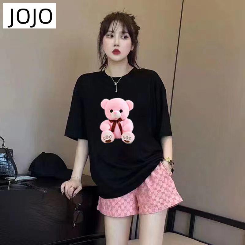 Set Áo Thun Ngắn Tay Form Rộng Và Quần Short Thời Trang Dành Cho Nữ