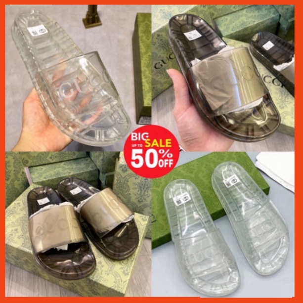 1 Dép GUC.CI nam nữ cao cấp, Dép lê trong suốt thời trang đẹp sành điệu đi biển đi chơi đế đúc chắc chắn êm chân D11 Xme