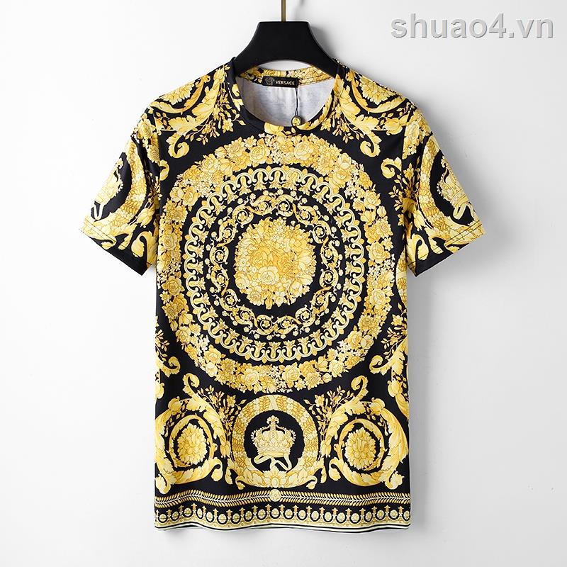 Áo Thun cotton Ngắn Tay In Chữ Versace ZO169 Thời Trang Cho Nam
