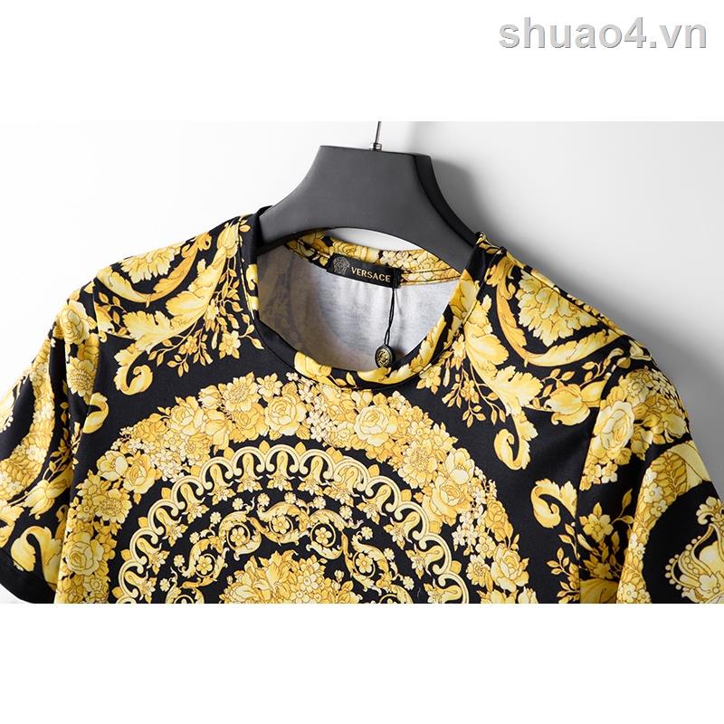 Áo Thun cotton Ngắn Tay In Chữ Versace ZO169 Thời Trang Cho Nam