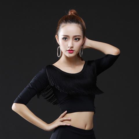 Áo Khoác Nhảy Latin Tay Dài Phối Tua Rua Quyến Rũ Hợp Thời Trang Cho Nữ 4.30