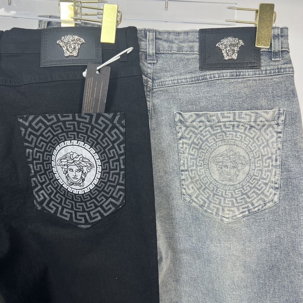 Versace Quần jeans Dài Thêu Họa Tiết Thời Trang Cho Nam