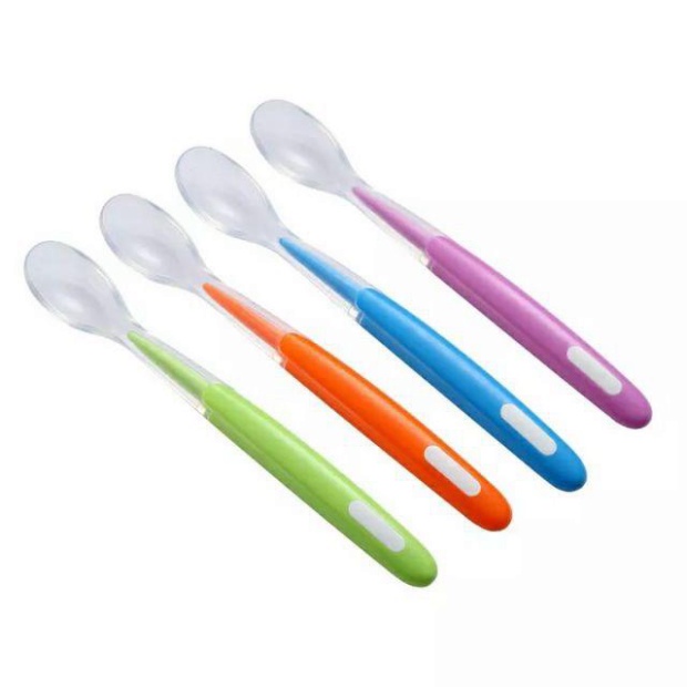 Thìa ăn dặm đầu silicon siêu mềm muỗng bón cháo cơm cho bé