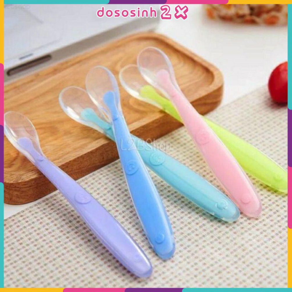 Thìa ăn dặm đầu silicon siêu mềm muỗng bón cháo cơm cho bé