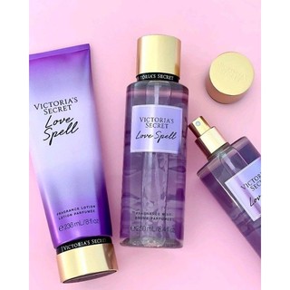 LOVE SPELL- Bộ xịt thơm sữa tắm dưỡng thể Victoria's Secret [Bill Mỹ]