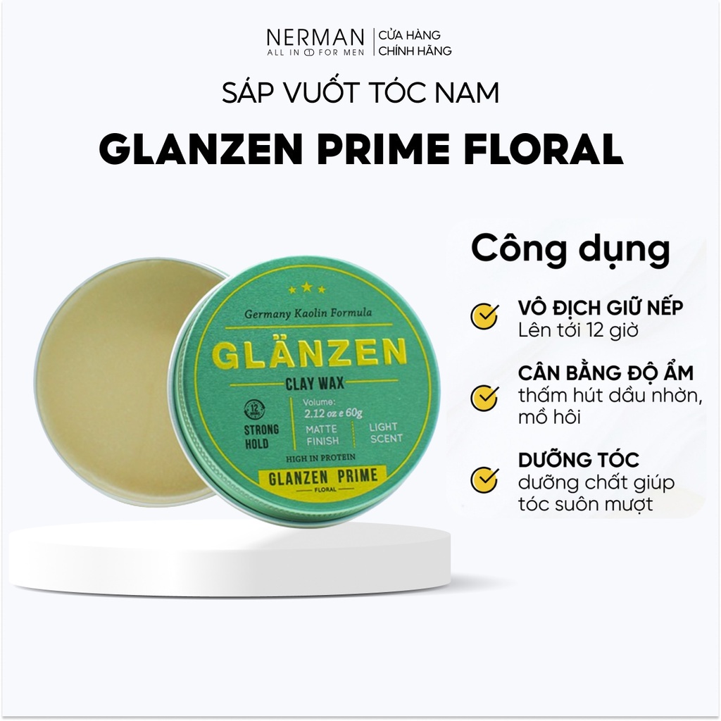 Bộ quà tặng nam giới SHINEMAN - Sữa tắm gội hương nước hoa 350ml & Sáp vuốt tóc nam Glanzen 60g