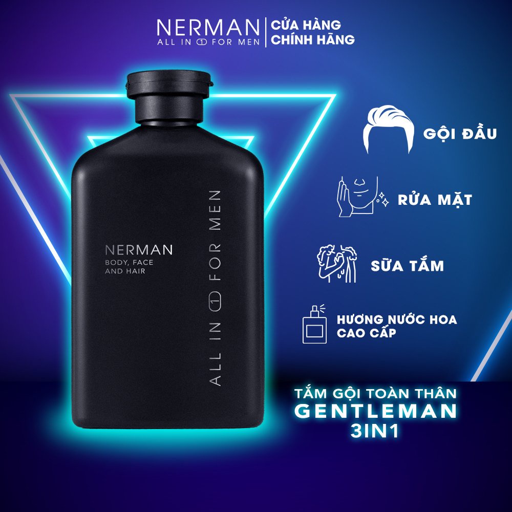 [Mã FMCGNE91 giảm 8% đơn 150K] Sữa tắm gội hương nước hoa cao cấp Gentleman 3 in 1 NERMAN 350ml