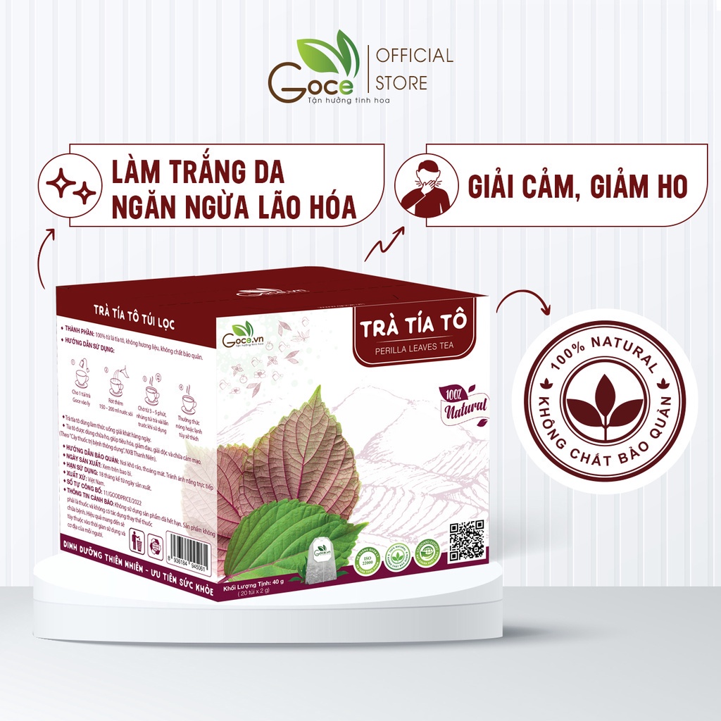 Trà tía tô túi lọc Goce - 40g (20 túi x 2g)