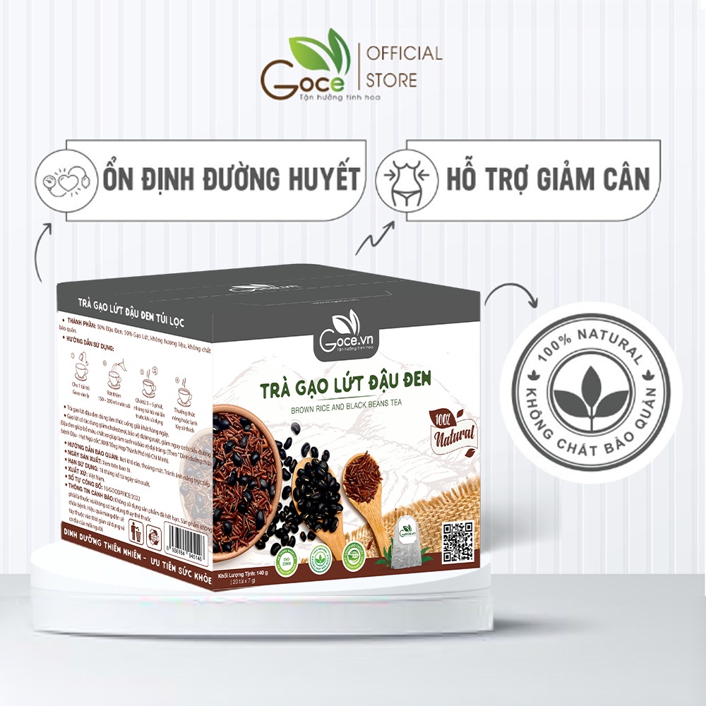 Trà gạo lứt đậu đen túi lọc Goce